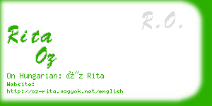 rita oz business card